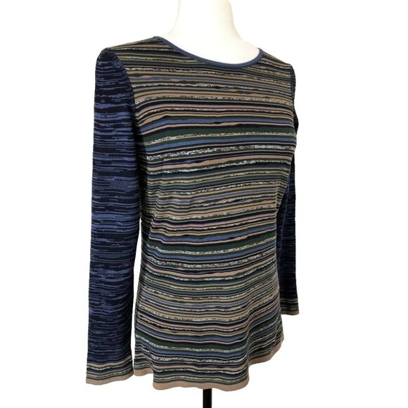 BROOKS BROTHERS Long Sleeve Nylon Sweater Womens Size XS Striped Made in Italy - Picture 3 of 7